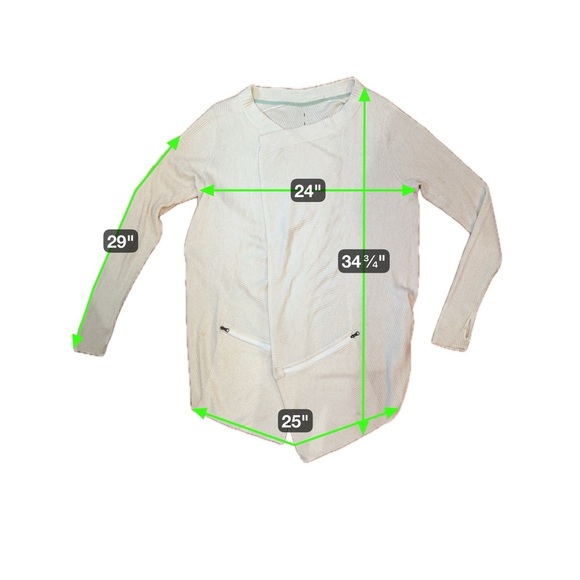 Lululemon Ribbed Wrap It Up Cardigan Sweater Beige Open Front Longline Size 12 - Picture 15 of 16